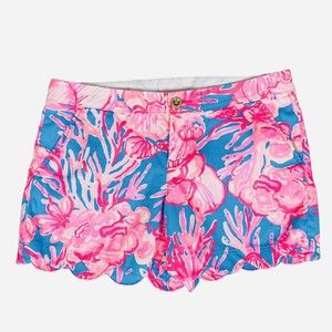 Lilly Pulitzer Blue and Pink Floral Women Shorts